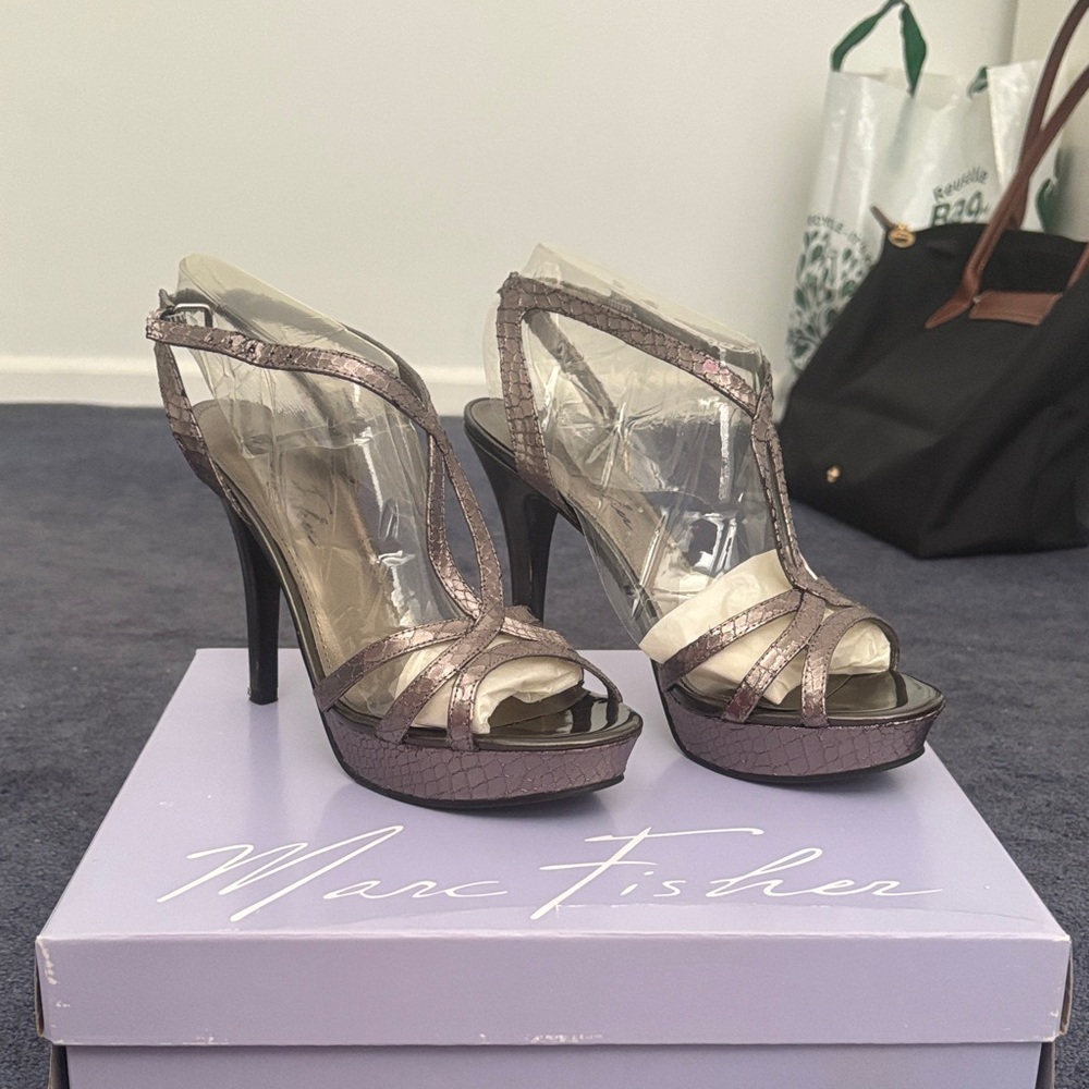 Marc Fisher Metallic Strappy Heels